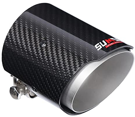 Embout d'Échappement en Fibre de Carbone 2.9 Entrée 3.5 Sortie, Queue Gorge Universelle pour Système Échappement Voiture et Trucks