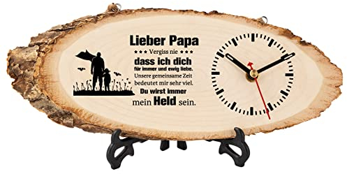 PRSTENLY Vatertagsgeschenk für Papa Geschenk Geburtstag, Papa Tochter Sohn zu Papa am besten Immer hölzerne Uhr Geschenke für Männer Vätertag Ruhestand Geschenke Papa