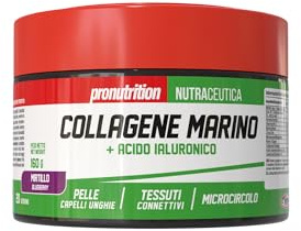 Integratore di Collagene Marino con Biotina, Zinco, Antiossidanti e Acido Ialuronico per il Benessere di Pelle Capelli e Unghie Gusto: Mirtillo