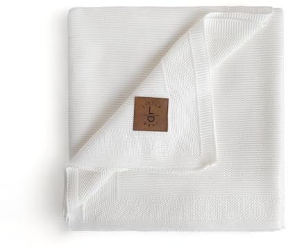 Little Dedi Seidig Weiche 100% Lyocell Tencel™ Baby Strickdecke 80 x 100 cm, Oekotex 100 - Hypoallergen und Thermoregulierend - Luxuriöser Komfort für Neugeborene Dua (Weiss)
