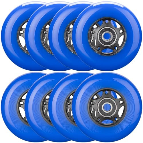 WHEELCOME Ruote per pattini in linea, per esterni e interni, ruote da hockey, 85a, con cuscinetti ABEC-9, per la riparazione di bagagli e scooter, 64 mm, 70 mm, 72 mm, 76 mm, 80 mm di diametro,