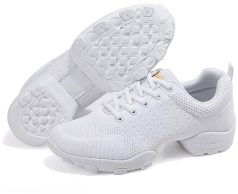 ForceRoute Scarpe da Ballo Latino Uomo,Scarpe da Ginnastica Ballo,Moderne Scarpe da Ballo Piattaforma,Scarpe da Danza a Camminare Sportive,Suola Divisa,Traspirante,per Jazz,Quadrata Danza