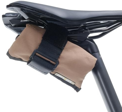 PACK2RIDE Blossom Bike Saddle Roll Bag - Bike Tool Kit Holder - Water Resistant & Durable Cordura Fabric - Under Seat cycling accessories - mountain bike accessories - ebike saddle bags (Tan)