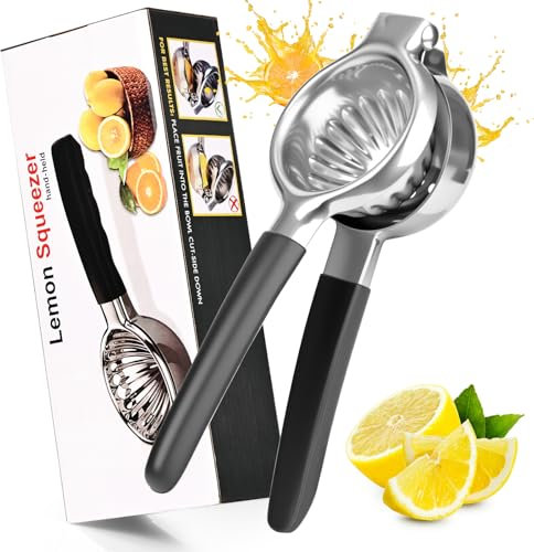 Spremiagrumi Manuale, Spremiagrumi in Acciaio Inox Antiruggine, Design Compatto 6cm per Limoni e Lime, Resistente e Lavabile in Lavastoviglie, Ideale per Casa, Bar e Ristoranti