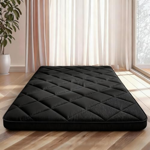 Japanese Futon Floor Mattress Queen Size 60×80, 3.9 Thicken 5-Layer Japanese Tatami Mat Floor Bed Foldable Roll Up Sleeping Pad, Ideal for Comfort and Support, Kids Floor Lounger Pillow Bed Sofa