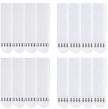 LLPT Picture Hanging Strips Detachable | 8 Pairs (16 Strips) | Medium 0.75 x 2.9 | Picture Hangers Without Nails | Removable Adhesive | for Wall Posters Photos (MW1978) | White