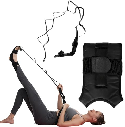 Yoga Stretching Strap, Yogagurt fur fußstrecker - Verstellbarem Gepolstertem Stretching Band fur Plantarfasziitis, Fersensporn und Achillessehnenentzündung - Fascia Stretcher Strap zum dehnen Beinmusk