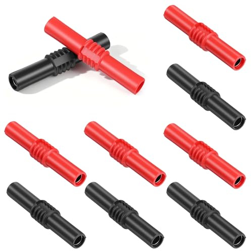 LIQWEI 10 stycken 4 mm bananuttag, isolerad banankopplare bananplugg koppling uttag på uttag bananuttag för 4 mm banankontakt förlängningsadapter