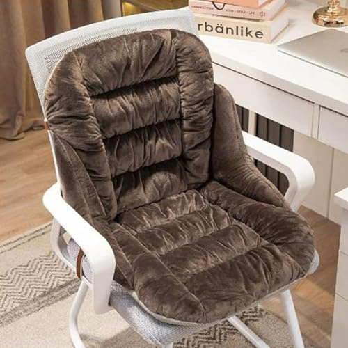 Coussin Chauffant For Chaise De Bureau, Coussin D'assise Moelleux Avec Housse Amovible, Coussin Chauffant For Dossier Complet Avec 9 Niveaux De Température Et 4 Minuteries(Brown)