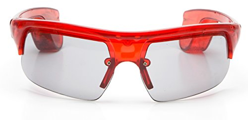 LED Leuchtbrille Party Ohne Kabel Men-Style Rot mit 9 Led Partybrille Karneval Fasching Neon Sonnenbrille