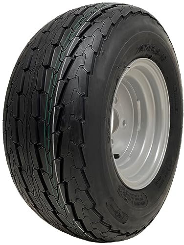 Parnells - 1 Pieza 20.5x8.00-10 Rueda de Remolque Completa, Neumáticos sin Cámara 4 Capas Wanda P815 + 4 Pernos Llanta de Acero PCD de 4 Pulgadas, Diámetro 520 mm, 200 mm Ancho, 412 kg