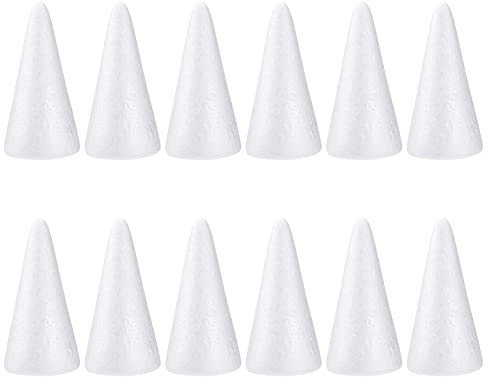Holibanna 12pcs White Cones for Diy Crafts Handmade Boy Girl Craft Accessories for Christmas Table Centerpiece Decoration