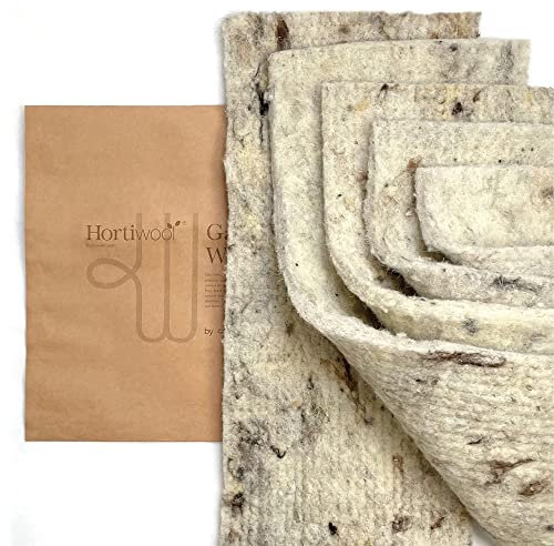 Hortiwool 100% Wool Felt Garden Pad (5pack) - 100% British Wool - Fleece Matting for use in Garden, Home & Crafts