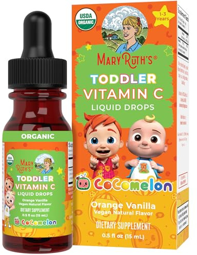 MaryRuth Organics Toddler Vitamin C Drops | USDA Organic Vitamin C Liquid Drops for Toddler | Ages 1-3 Years | Vitamin for Immune Support & Overall Health | Vegan | Non-GMO | 15 Servings