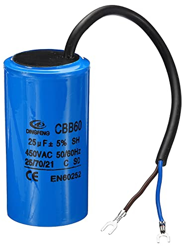 PATIKIL CBB60 25uF Running Capacitor, AC 450V 2 Wires 50/60Hz Cylinder 90x50mm for Air Compressor Motor, Washing Machines, Refrigerators Motor Start