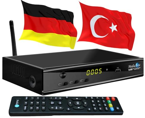 Türkische TV Sat Receiver MEDIAART-4 WLAN programmiert Deutsche Türkische Senderliste HD 2xUSB YouTube Full HDTV Scart Camping Receiver