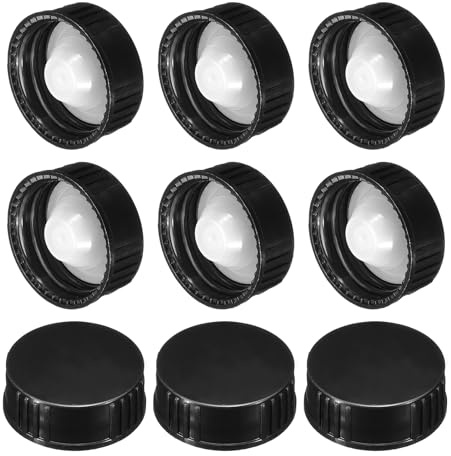 PATIKIL 28mm Phenolic Resin Cover, 72pcs Poly Seal Screw Cap Growler Cap Phenolic Cover Thread for 28-400 Glass Beer Brewing Bottles Gallon Growler Gallon Jug, Black