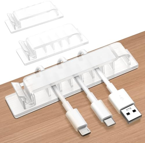 shinfly 10 Stück Kabelhalter Selbstklebend, Kabelmanagement Selbstklebende Transparent, Kabel Clips Selbstklebend Kabelklemmen, Kabel Organizer für Schreibtisch, Heim, Büro, TV, PC, Laptop