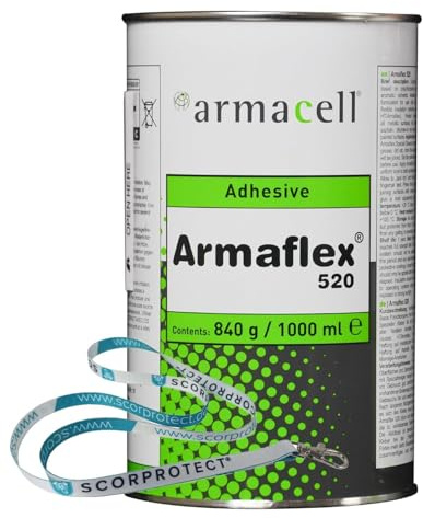 Armaflex Armacell Kleber 520 für Kautschuk-Platten und Schläuche 1,0 Liter Dose + Scorprotect® Schlüsselband
