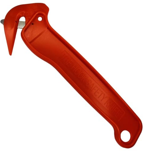 RED Slitter Safety Knife, Box Cutter & Package Opener - Utility Knife for Warehouse, Cardboard, Tape, Film, Carton & Straps - Safe Work Knife for Cutting Boxes (The Slitter)