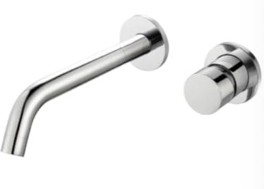MISCELATORE INCASSO A PARETE LAVABO MODERNO COMPLETO DI PILETTA | Rubinetto Bagno Design Elegante | Installazione Facile e Funzionale | Ottone Cromato