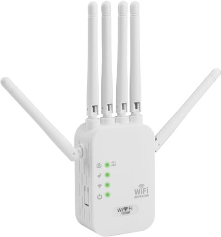 2025 WIFI Extender Signal Booster 1200Mbps 6 Antennas Dual Band (5.8GHz/2.4GHz) Wireless WIFI Repeater Boosters Range Extenders with Ethernet Port Internet Repeater for Home Quick Setup
