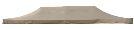 Pabellón de repuesto, para techos, impermeable, resistente a los rayos UV, protección solar revestida, aislamiento térmico, barbacoa, piscina, cochera, 3 x 6 m, solo superior gris caqui