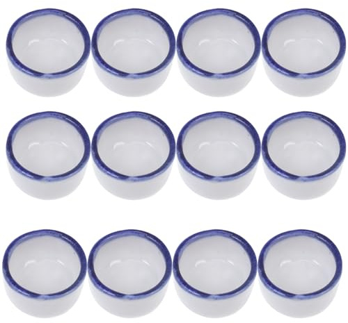 DECHOUS Lot de 12 Mini Bassins en Céramique pour Reptiles et Araignées Petits Bols à Eau Décoratifs Évier D’Alimentation pour Bébés Reptiles Accessoires pour Terrarium Bol D’Eau