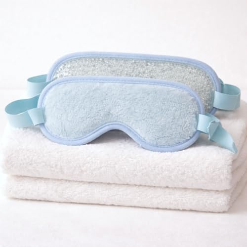 Mazo Moon Weighted Hot & Cold Eye Mask – Cooling & Warming Gel Eye Mask for Relaxation & Tired Eyes | Microwave & Fridge Use | Adjustable Elastic Strap