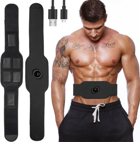 EMS Bauchgürtel für Damen und Herren | Kabelloser Core Trainer für gezielte Muskelstimulation, 12 Intensitätsstufen, ohne Pads oder Gel, freihändig, Alltagstauglich