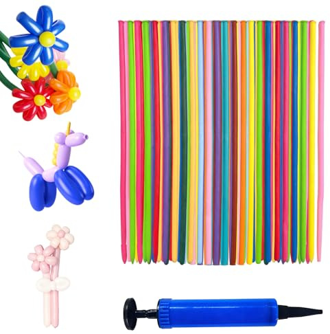 100 st magisk ballong med pump, långa ballonger för modeller, tierfiguren, festdekoration och kreativa designer, idealisk för geburtstage handgjorda hochzeiten fest och feierlichkeiten