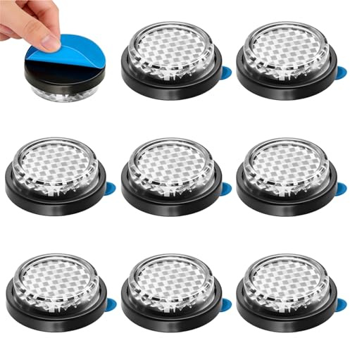 HIAHXC 8 Pièces Catadioptres Ronds,Réflecteur de Sécurité Oeil de Chat Autocollant,Réflecteurs Arrière pour Moto et Vélo,Réflecteurs Universels Hautement Réfléchissants pour Poteaux Caravane