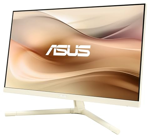 ASUS Eye Care VU249CFE-M - 24 Zoll Full HD Monitor - 100 Hz, 1ms MPRT, AdaptiveSync, GreenProduct, Epeat Gold - IPS Panel, Vesa 75x75, 16:9, 1920x1080, HDMI, USB-C mit 15W PD, ergonomisch, beige