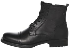 JACK & JONES Jfwrussel Leather Anthracite 19, Bottes Motardes Homme, Gris (Anthracite Anthracite), 45 EU
