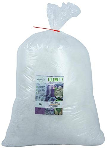 Sensalux Füllwatte, Oeko-Tex Standard 100 - Klasse I, Stopfwatte für Kuscheltiere und Amigurumis, rückstellkräftig, 1kg