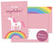 Decento® Einladung Geburtstag Einhorn - 8 Karten mit Umschlag für Mädchen - Kindergeburtstag niedlich mit Regenbogen - Einladungskarten für Kinder zum Ausfüllen und Beschriften