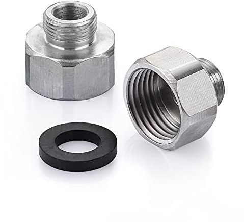 3/8 to 1/2 Adapter Hiqufet Compression Adapter 1/2 Female to 3/8 Male Reducer Faucet Supply Line Plumbing Water Hose Adapter, 2 Pieces
