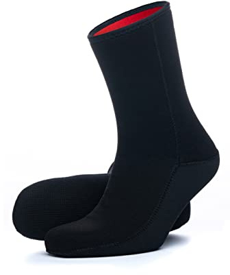 C-Skins 2023 Legend 4mm Thermal Neoprene Wetsuit Socks - Black - Glued and Blindstitched Seams - Reinforced kevlar sole Adult Footwear - 8
