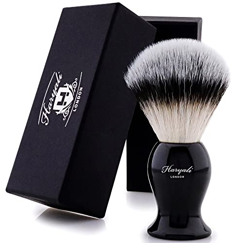 Haryali London Rasierpinsel - Rasierpinsel Vegan - Synthetik Pinsel für Nassrasierer - Veganer Rasierpinsel für Damen und Herren aus Edelharzgriff - perfekte Reise Rasierpinsel