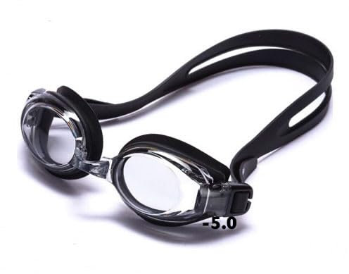 Premium Optical Swimming Goggle - with choice of Silver Mirror or Grey Tinted Lens (Light Grey Lens. Minus 5.0)