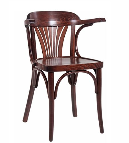 pemora Holzstuhl Bugholzstuhl Bistrostuhl mit Armlehnen Classico S44 nussbaum dunkel
