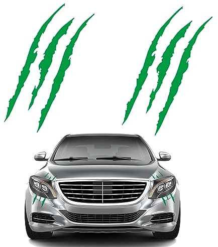 STOOKI 2er-Pack Monster Auto Aufkleber15.6 In X 4.5 In Monster Klaue Aufkleber Tuning Aufkleber Auto FüR Autolichter, MotorräDer, Lkws, Aufkleber-Dekoration (GrüN)