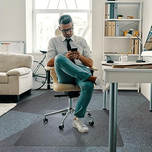 Floortex® BioPlus, umweltfreundliche Stuhlmatte für Teppiche mit nieder-bis mittlerem Flor und Einer Dicke bis zu 12 mm – 89 x 119cm