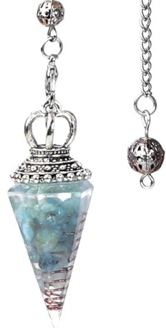 Sarini Kristallpendel för spådomsväxling Blå kvartskristallpendlar Ädelstenskonhänge 6 cent Pärlor Pendel Healing Reiki Witchcraft Supplies
