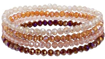 APMGONT Damen Kristall Perlen Armband, Mehrschichtiges Steine Armband, Damen Kristall Perlen Armbänder, Boho Modeschmuck, Paar/Freundschafts/Freundin/Partner Armbänder (6)