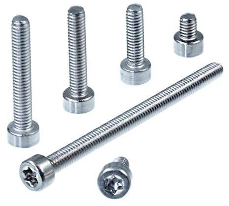 SECCARO Tornillo cilíndrico M2 x 5 mm, acero inoxidable V2A, VA A2, ISO 14579/DIN 912, TX/hexagonal hexagonal, rosca completa, 20 unidades