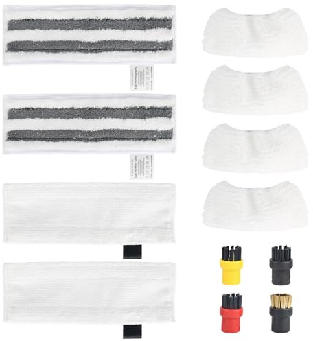 12 Stück für Kärcher Dampfreiniger Zubehör, für Kärcher Mikrofaser Dampfreiniger Ersatztücher, Bodendüse Rundbürsten, Wiederverwendbare, für Karcher EasyFix SC1 SC2 SC3 SC4 SC5