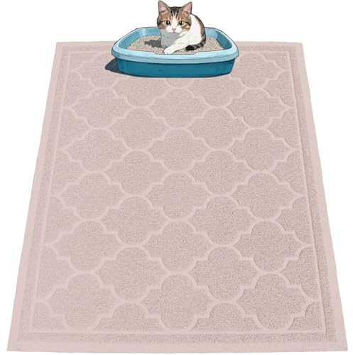 Frxat Alfombrilla de arena para gatos, tamaño XXL, 47 x 36 pulgadas, alfombra de PVC suave duradera de alta calidad, sin ftalatos, impermeable a la orina, control de dispersión, almohadilla para caja