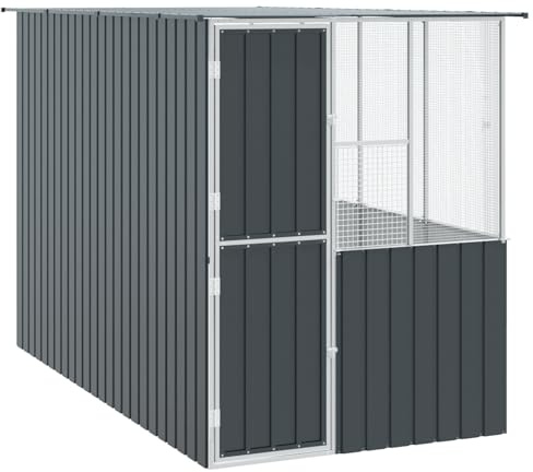vidaXL Vogelkäfig Anthrazit 315 x 167 x 200 cm Verzinkter Stahl, Gartenvoliere, geräumiger Freiluftkäfig, Coole Vogelbehausung, Robustes Zuhause für Tiere