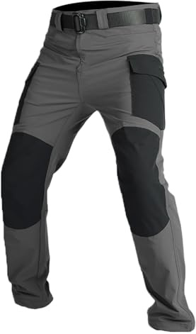 TOFOTL Pantaloni Lavoro Tasche, Pantaloni Uomo Cargo Elastici in Vita, con Tasche per Ginocchiere, Tasche Multiple, Tessuto Confortevole, Usura Esterna Resistente E Durevole